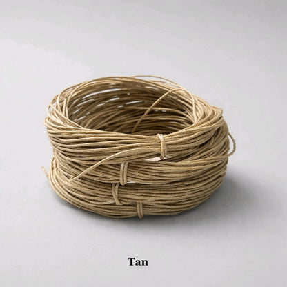 1mm tan waxed cotton cord; classic camel-coloured beading thread for leather-look bracelets and durable craft projects