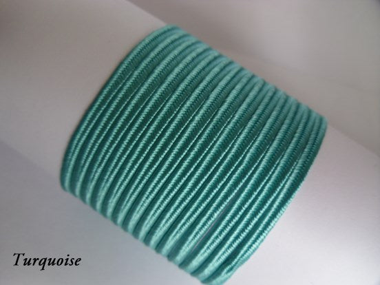 Bright turquoise soutache braid, 3mm summer-toned viscose for bohemian jewellery and beach accessories