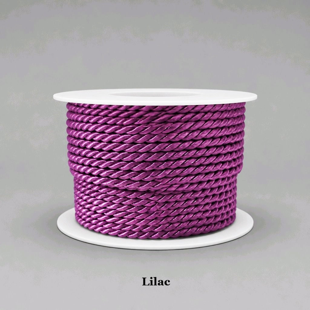 Soft lilac 3.5mm twisted craft cord, perfect for delicate textile piping and bag lining details