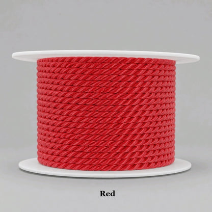 Vibrant red 3.5mm twisted cord, eye-catching fiber for statement jewellery making and soutache