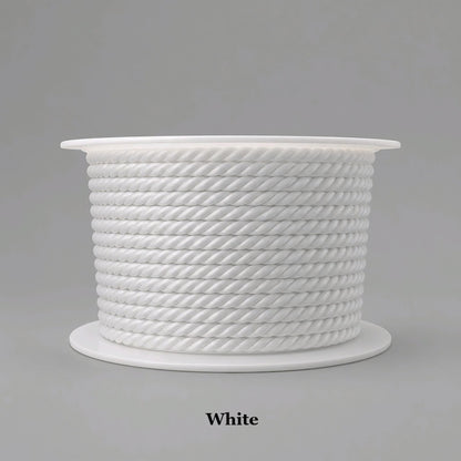 3.5mm white twisted cord made of viscose blend for soutache embroidery and piping, wedding decoration and jewellery