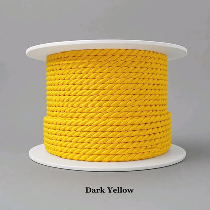 Dark yellow 3.5mm twisted cord, rich amber tone for statement jewellery making, bag accents, and warm home decor trim