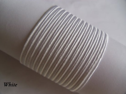 White Czech soutache braid, 3mm viscose cord for bridal wear and delicate wedding jewelry patterns